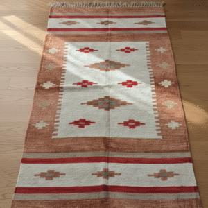 Handmade Southwestern Rug: Cotton Boho Accent Rug - 3x5 ft Rugs for Living Room