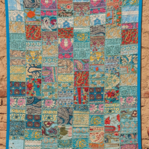 Handmade Patchwork Tapestry Wall Hanging – Vintage Embroidered Wall Tapestry, Indian Textile Home Decor (40*60 inches)