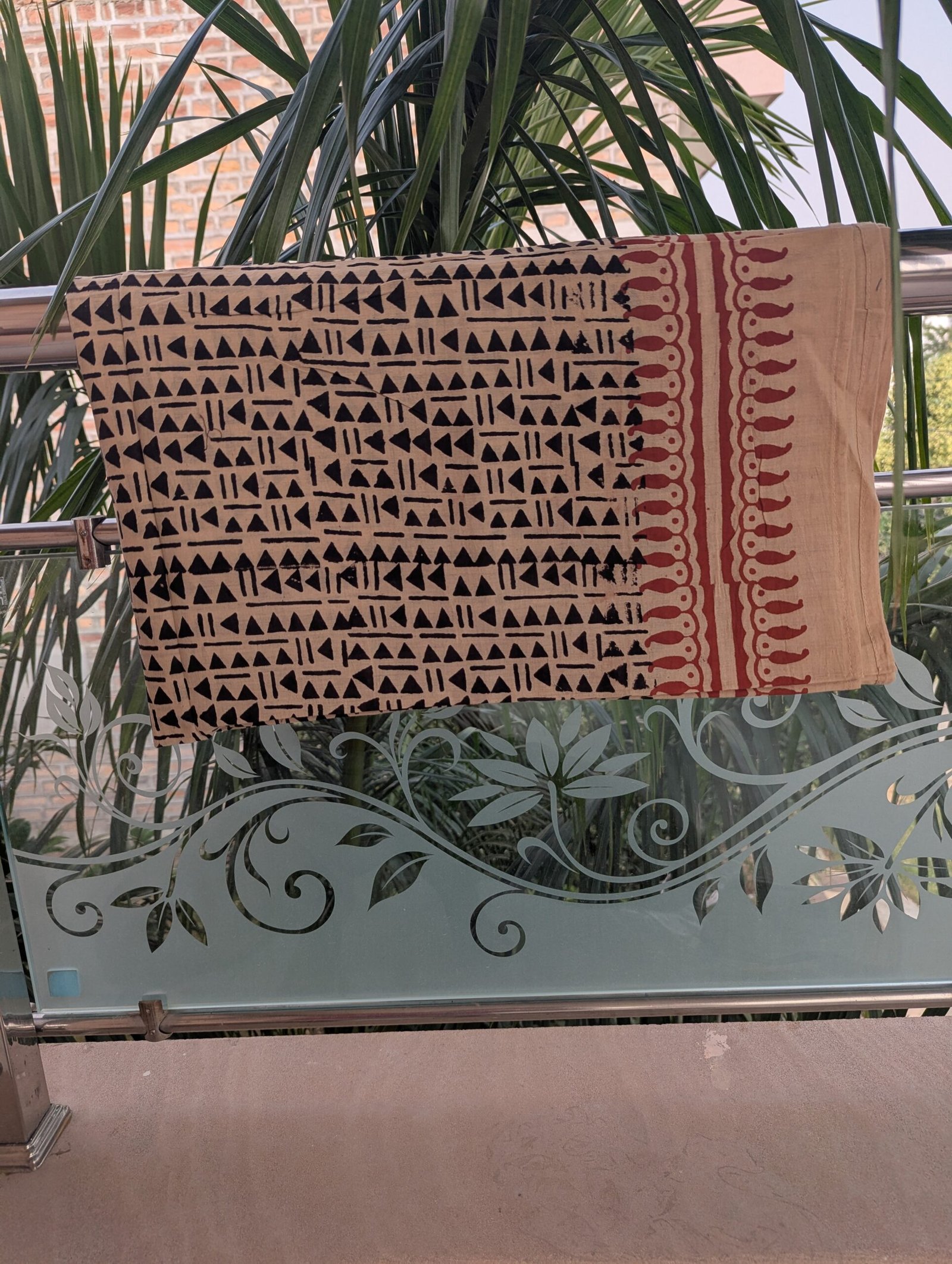 Handblock Printed Cotton Sarong | Traditional Indian Wrap | Egyptian Pattern - Image 3