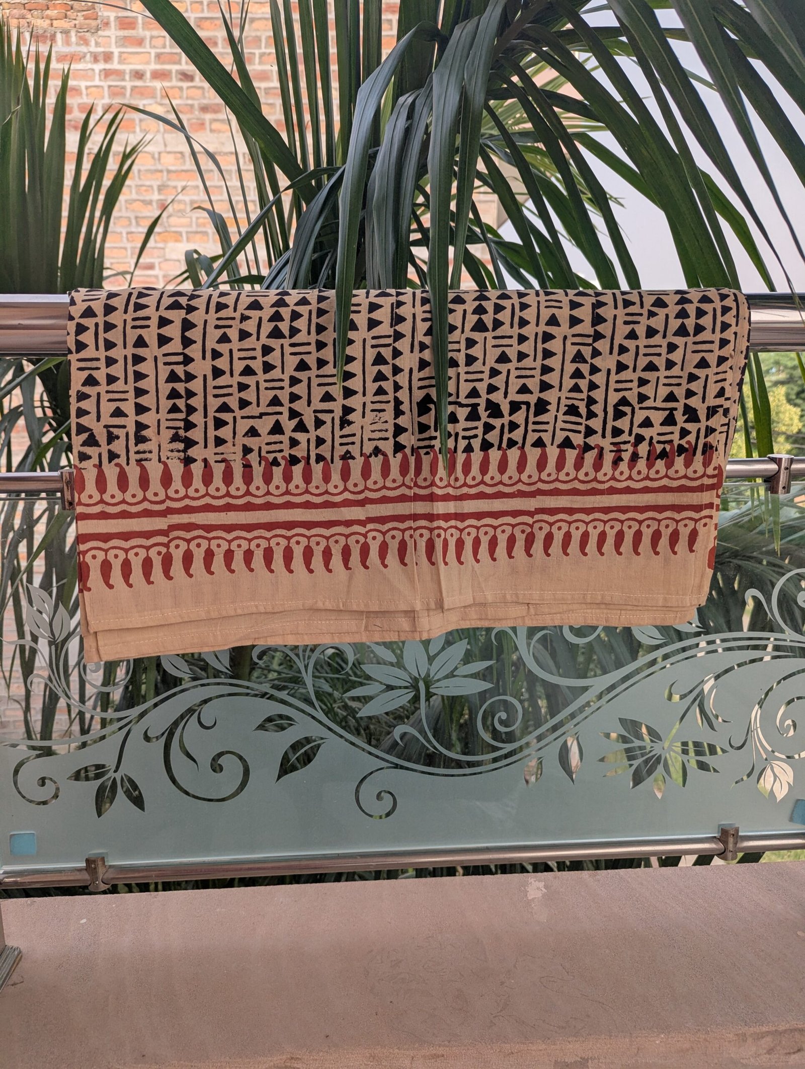 Handblock Printed Cotton Sarong | Traditional Indian Wrap | Egyptian Pattern - Image 6