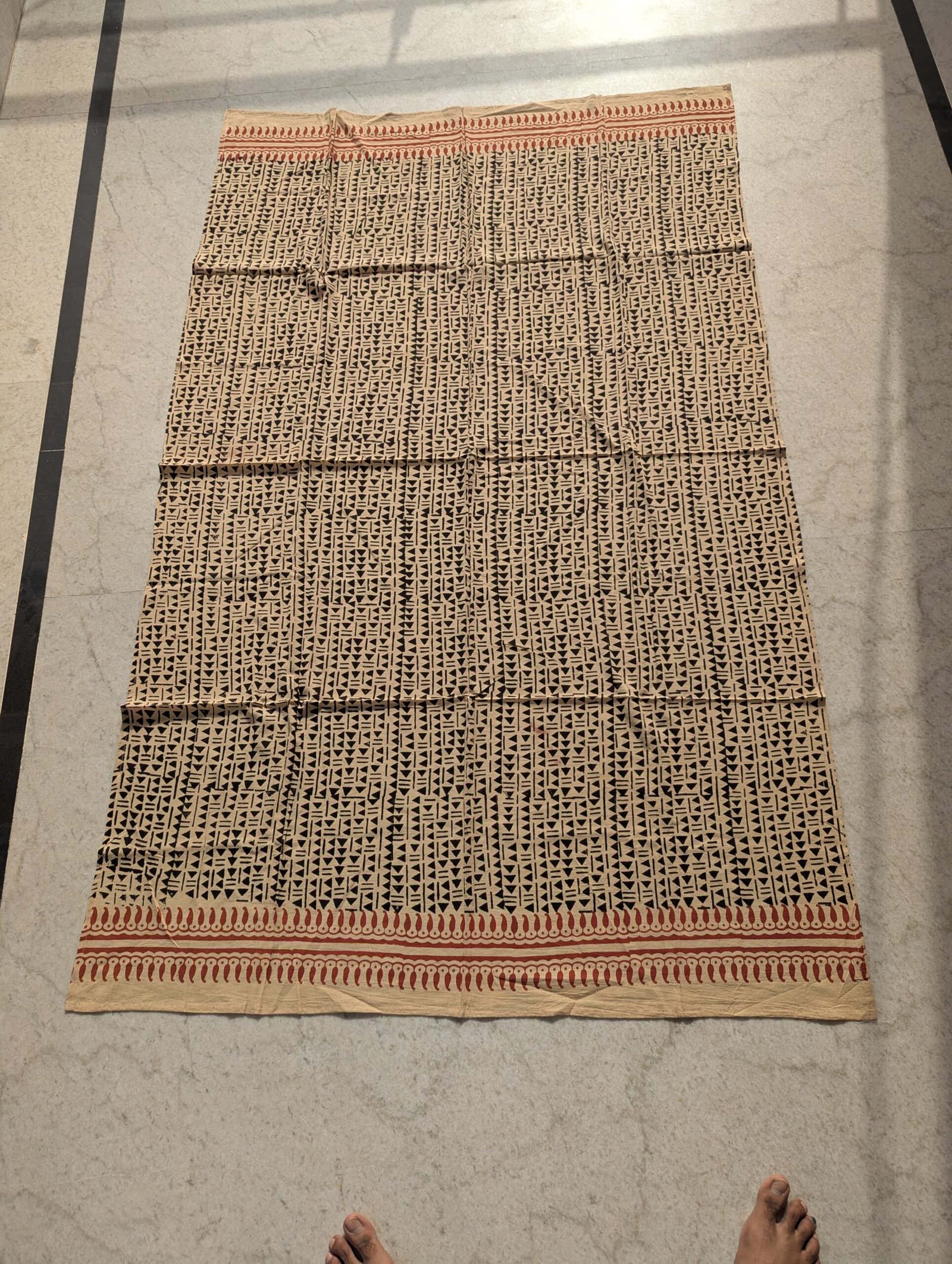 Handblock Printed Cotton Sarong | Traditional Indian Wrap | Egyptian Pattern - Image 5