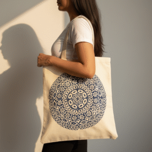 Indigo Mandala Block Print Tote Bag | Handcrafted Cotton Canvas Shoulder Bag | Eco-Friendly Reusable Market Tote (Copy)