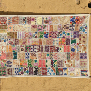 Handmade Patchwork Wall Hanging – Vintage Embroidered Tapestry Quilt, Boho Bohemian Wall Art, Indian Textile Home Decor (40*60 inches)